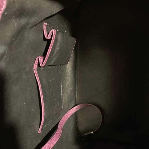 Via La Moda genuine ostrich purple violet handbag - Picture 9 of 11